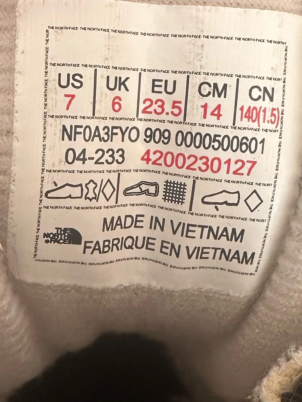 The North Face Toddler Alpenglow 11 Snow Boots Size 7